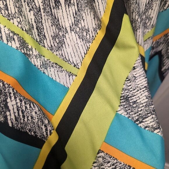 Large Emma & Michelle Snake Asymmetric Sleeveless Tribal Pattern Dress - Picture 4 of 9